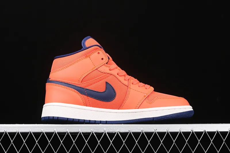 All categories Air Jordan Jordan series basketball shoes Air Jordan 1 Mid Air Jordan 1 Mid AJ1 Joe 1 Zhongbang blue and orange basketball shoes CD7240-801
